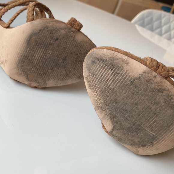 Brown Suede Aldo Braided Heels - Picture 5 of 6